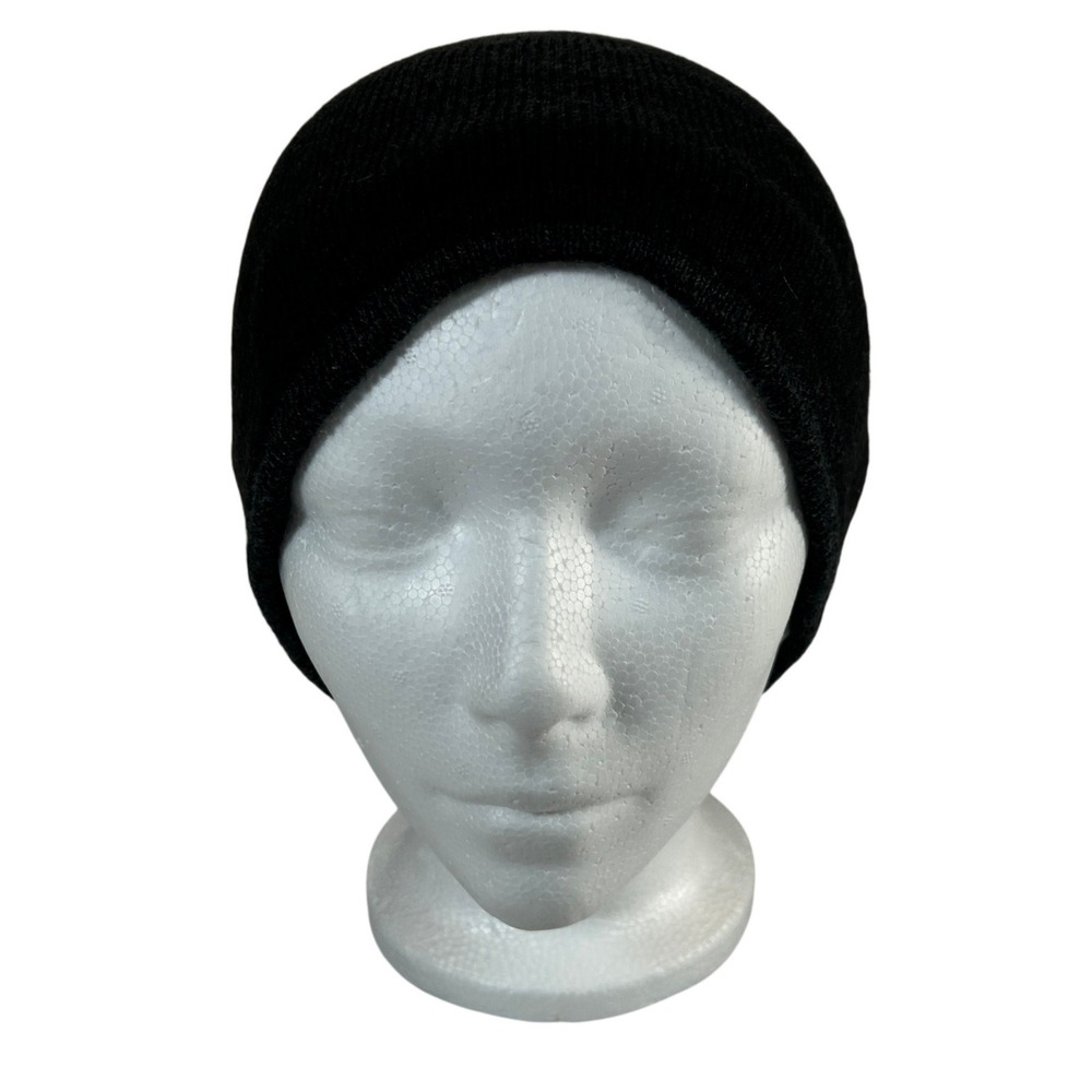 Michael Kors Black Acrylic Knit Slouchy Beanie Hat Unisex Designer Basic